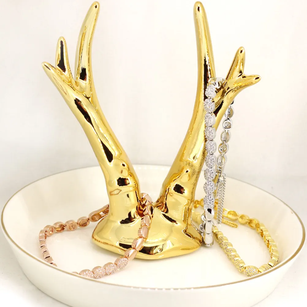 

Керамический органайзер для украшений в форме оленьих рогов: поднос для хранения колец, ожерелий, парфюмерии, косметики, ювелирных изделий для женщин, для дома