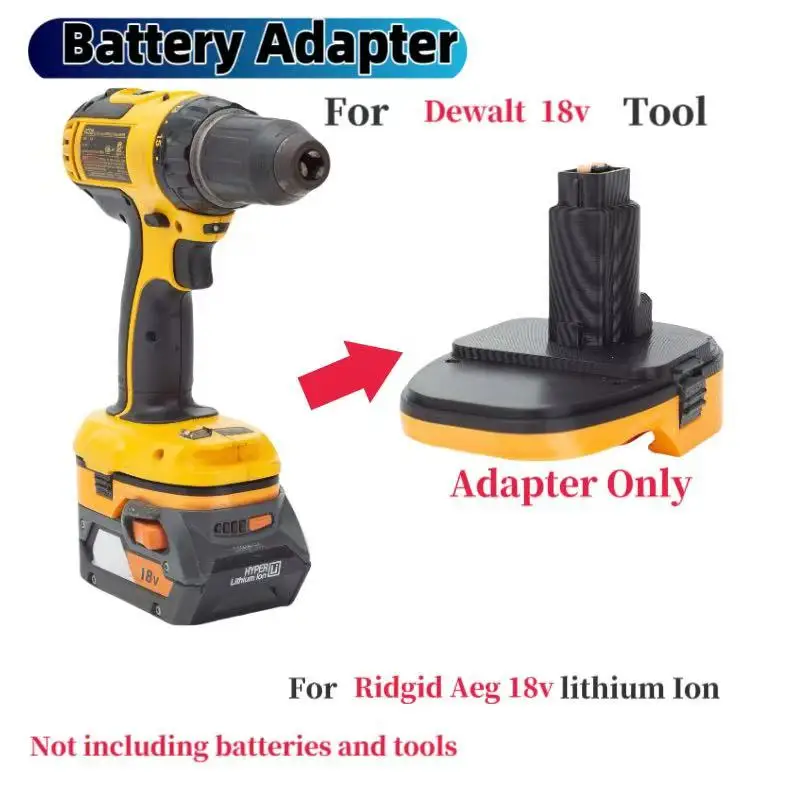 Adapter Battery Converter for Ridgid /AEG 18V Lithium Adapter to Dewalt 18V 20V Tools Converter (Not Include Tools and Battery)