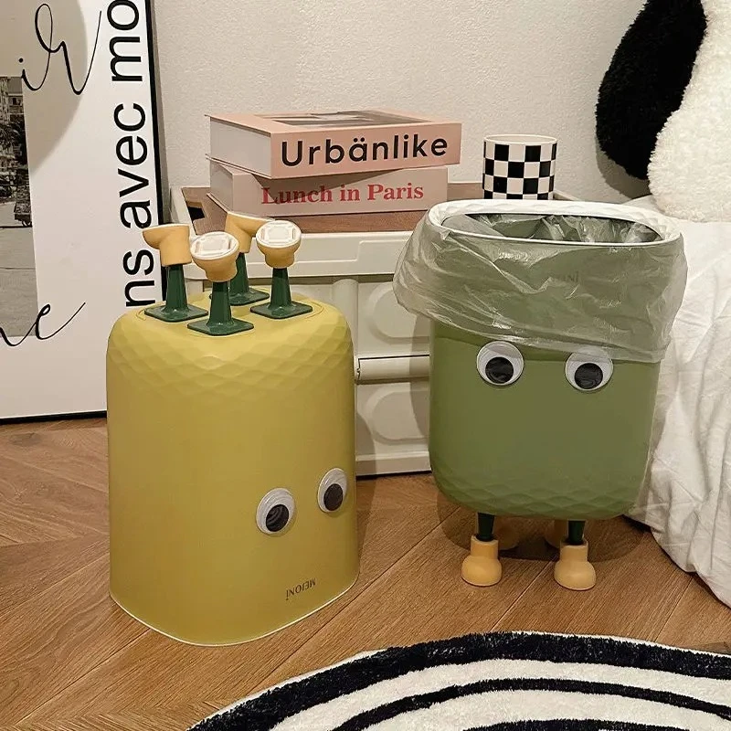 سلة مهملات المطبخ العملية سكن الطلاب المنزلي سعة كبيرة إبداعية بسيطة لطيفة لغرفة المعيشة بدون غطاء سلة ورقية جديدة #2