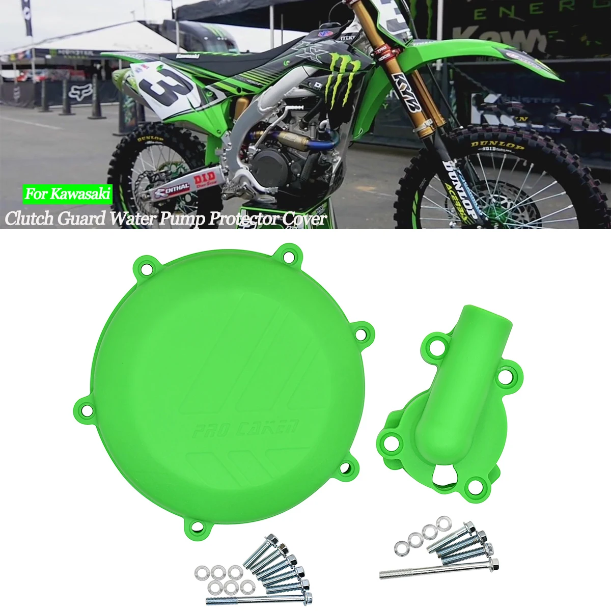 Motorcycle Plastic Clutch Guard Water Pump Protector Cover For Kawasaki KX450F KX 450F KXF450 2016 2017 2018 Enduro Dirt Bike