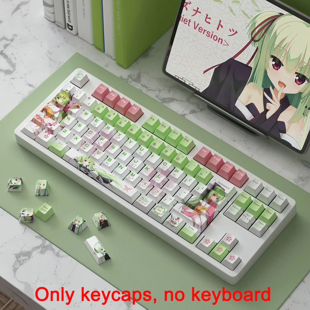 

125key Murasame Anime Keycap Senren Banka Cute Cartoon Customized PBT Cherry Profile Gaming Keycaps for Mechanical Keyboard Gift