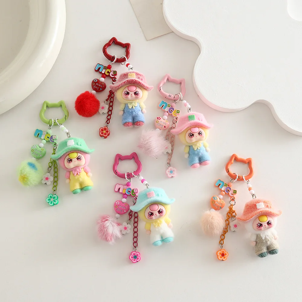 Anime Flocked DIY Decorative Pendant KeyChain Backpack Decor Cute Cartoon Schoolbag Pendant Boys And Girls Gifts