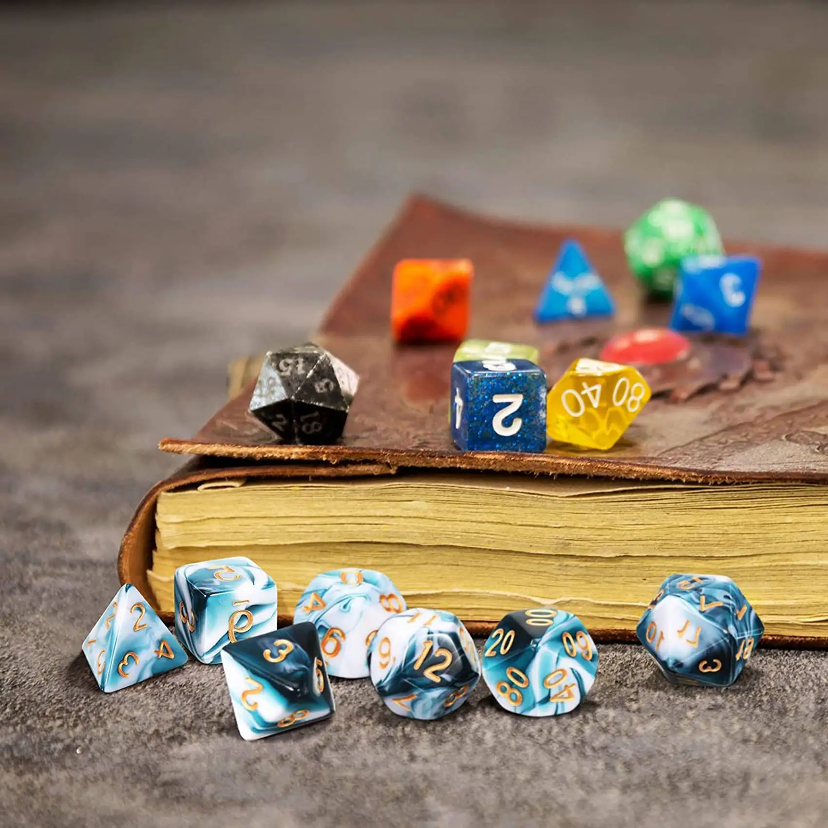 7 peças conjunto de dados poliédricos conjunto de dados de dramatização para dnd pathfinder role play rpg