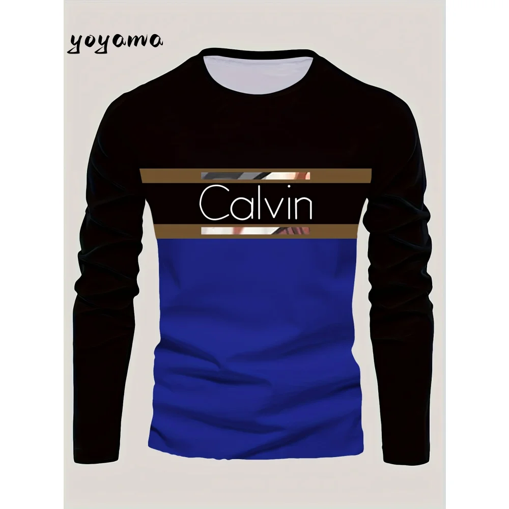 Fashion Men's Top Autumn Breathable Men's Long Sleeve Clothing Trendy Simple Men's Clothing Casual Loose Long Sleeve T-Shirt Man