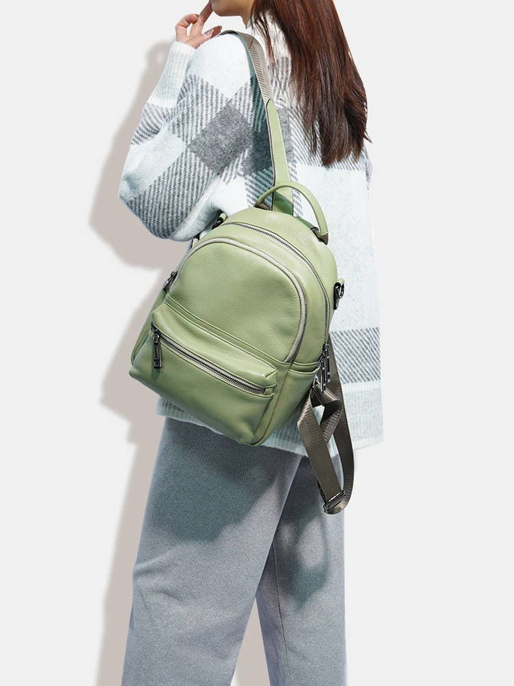 Zency Women Leather Backpack Ladies Knapsack Shoulder Bag Large Capacity Small Rucksack for Daily