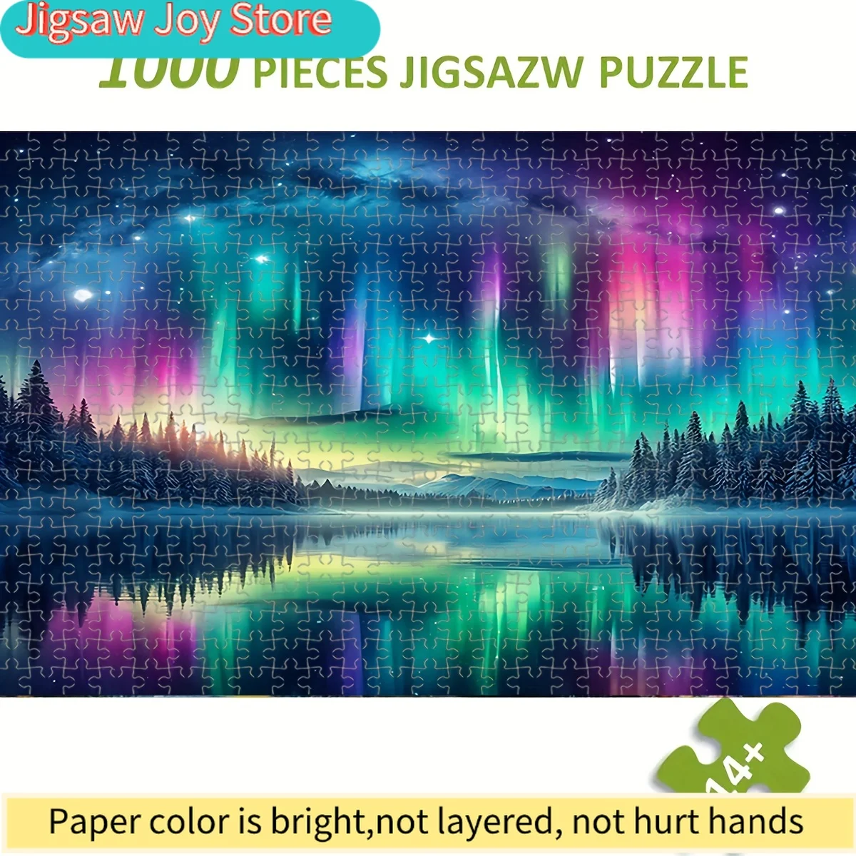 1 Box of  Northern Lights Scene Puzzle, 50*70cm/19.7*27.6 Inches, Puzzle Leisure, DIY Lovers, Suitable for Living Room, Study,
