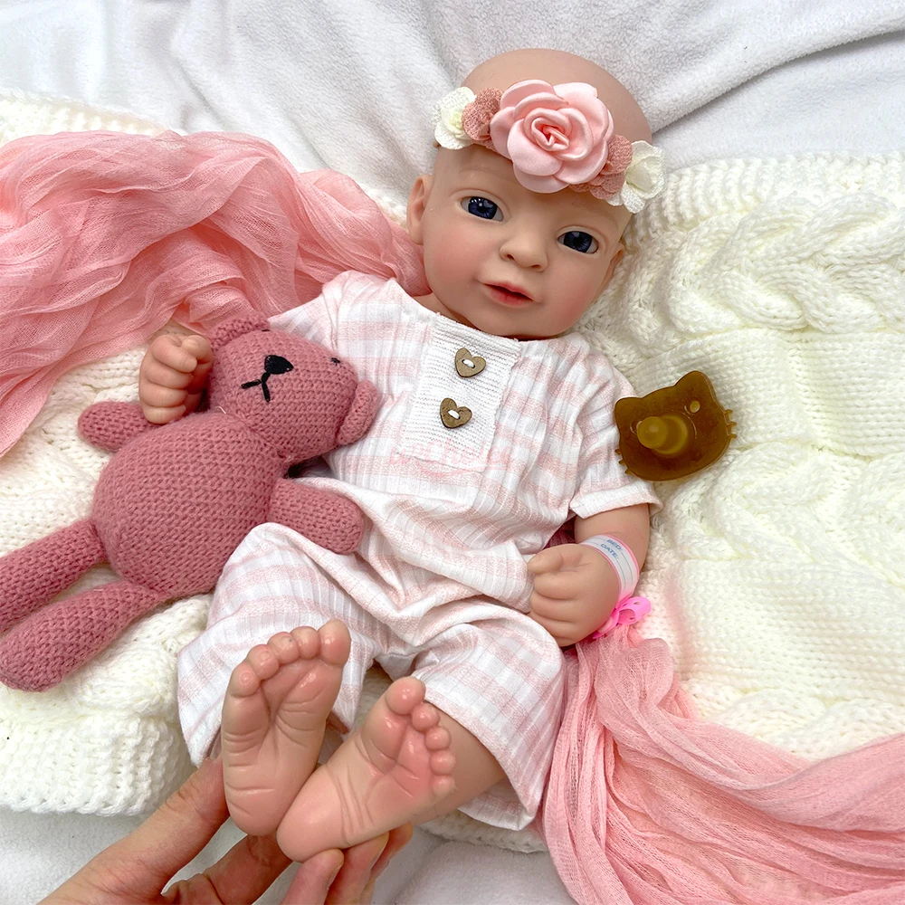 Bambola Reborn Realistica in Silicone a Corpo Intero, Tonalità della Pelle 3D, 17 Pollici, Ponderata, per Genitori in Attesa