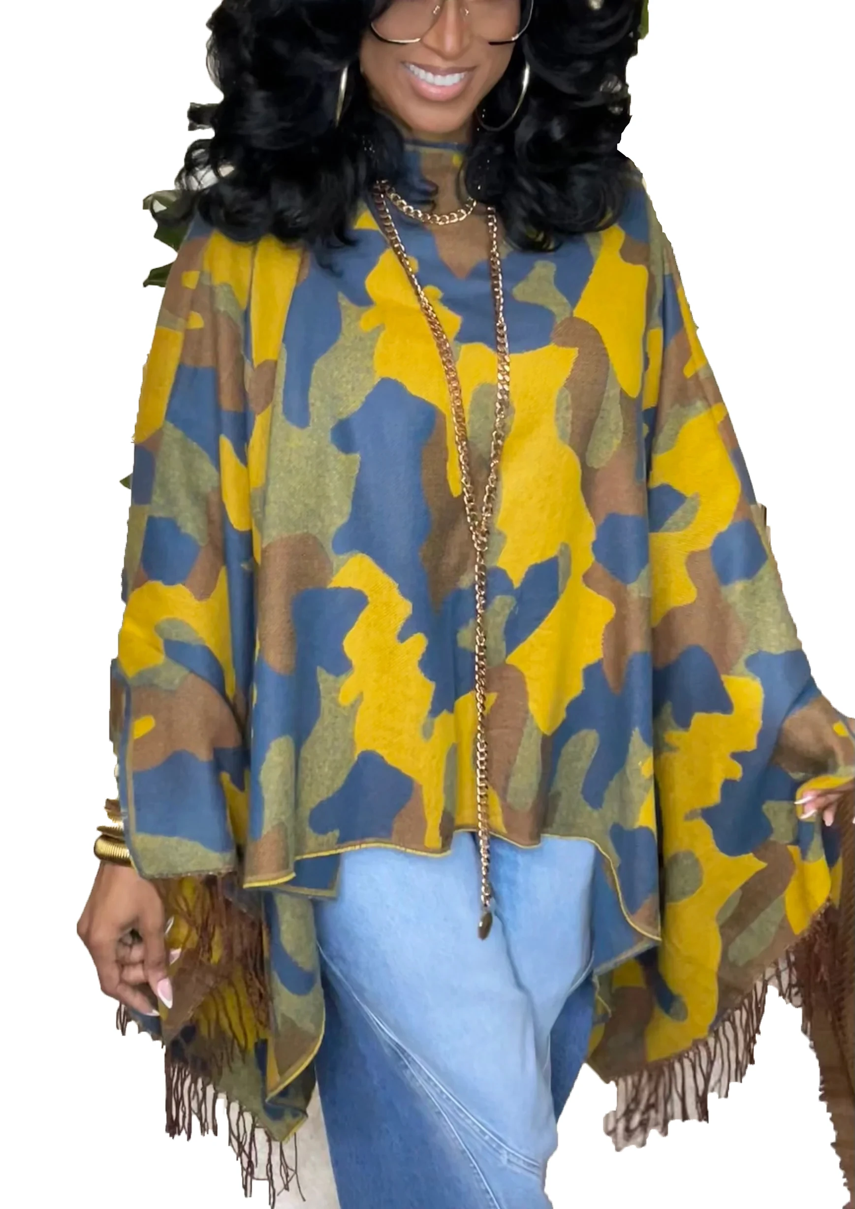 African Women Oversize Camouflage Blouse Outwear Fashion Loose Style Lady Tops Europe Lady Short Blouse For Party