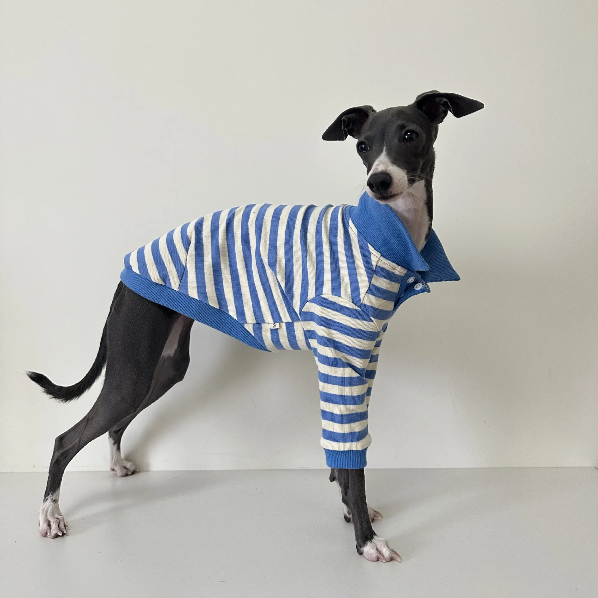 

Рубашка-поло для домашних животных из натуральной хлопчатобумажной ткани, эластичная итальянская одежда для борзых, уиппет, бедлингтон-терьера, одежда для собак