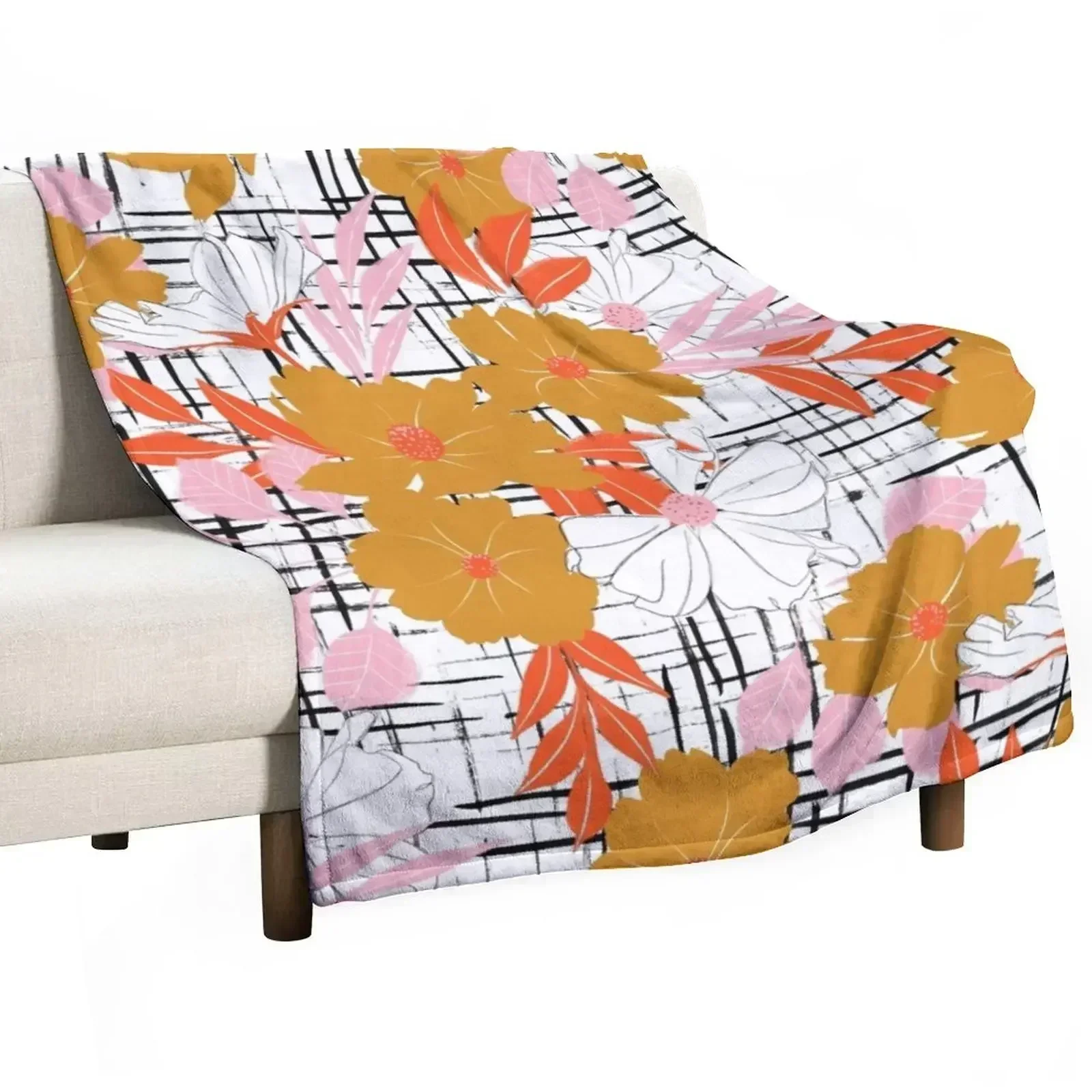 New Floral Gingham Throw Blanket Thermals For Travel Polar Thermal Custom Bed covers warm winter Blankets
