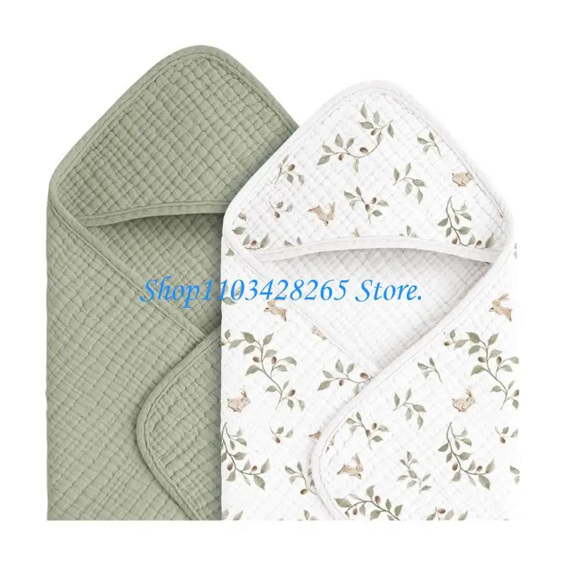 

【2 Pack】Hooded Baby Towel Cotton Gauze Blanket, Super Soft & Absorbent for Bath Time, Newborn Photo Baby Shower G2TE