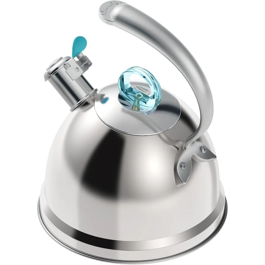 

Tea Kettle Stovetop 2.5 Quart Whistling Stainless Steel Tea Pot with 3Layer Base for Electric Induction and Gas Stovetops Featu