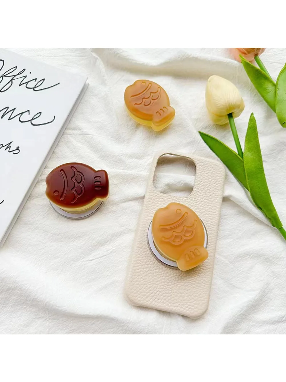 Für Magsafe Magnetische Telefon Griptok Nette 3D Taiyaki Smart Tok GripTok Buchse Ständer Telefon Finger Ring für iPhone 14 15 Zubehör – Detail 2