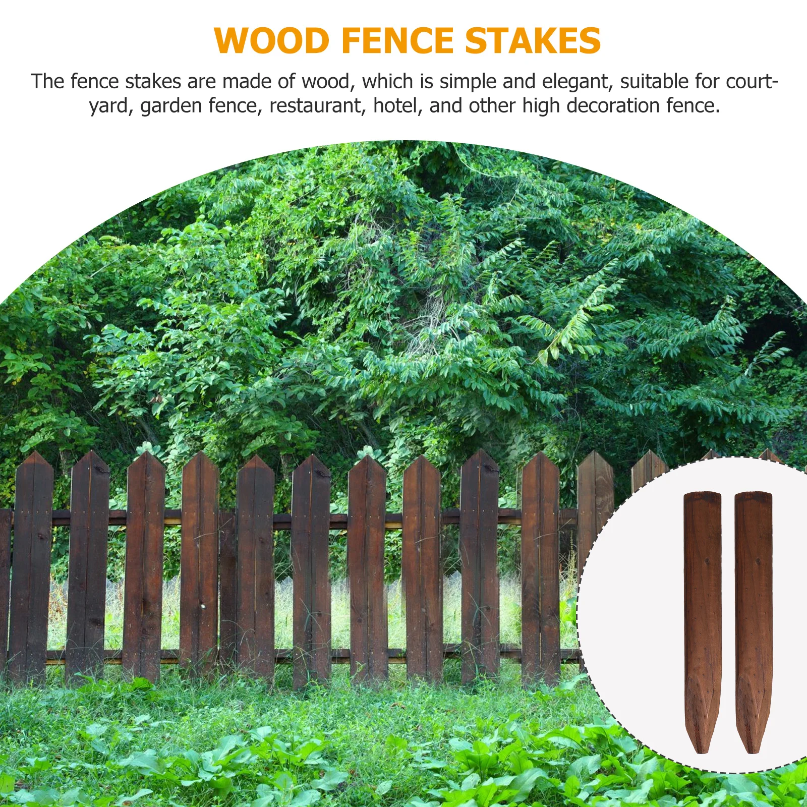 

2Pcs Antiseptic Wood Log Lawn Edging Garden Fence Decor Natural Color Tough Wood Fence Stakes Lawn Grass Edgings