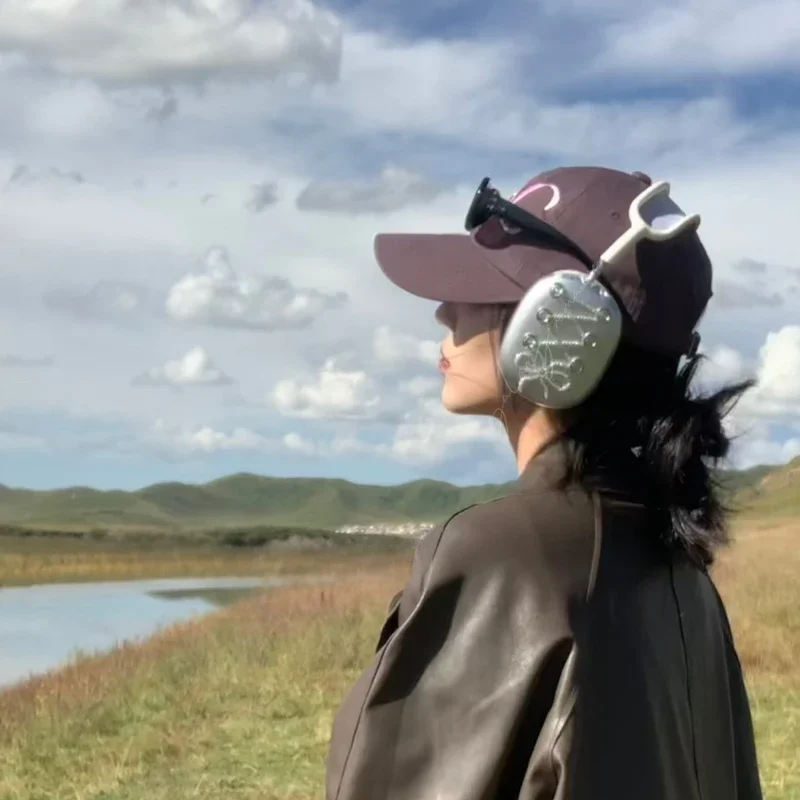 Cute Shining Bow Airpods Max Headphones Case Cover Customized Airpods Cases Fashion Headphones Accessories Decoration Gifts