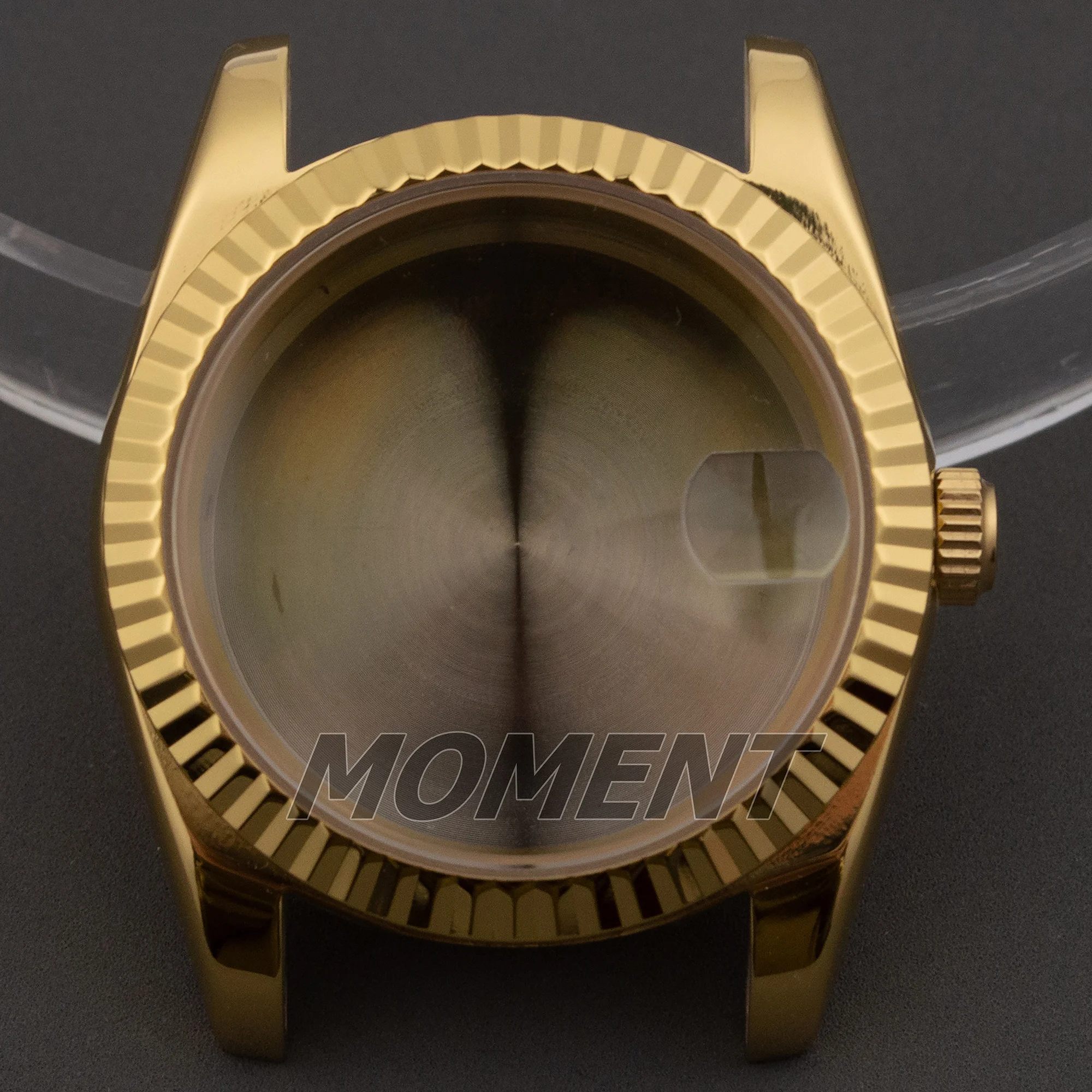 NH35 حافظة لـ Datejust أسود/ذهبي وردي/ذهبي ياقوت زجاجي حافظة ساعة من الفولاذ المقاوم للصدأ أجزاء تناسب حركة NH35 NH36