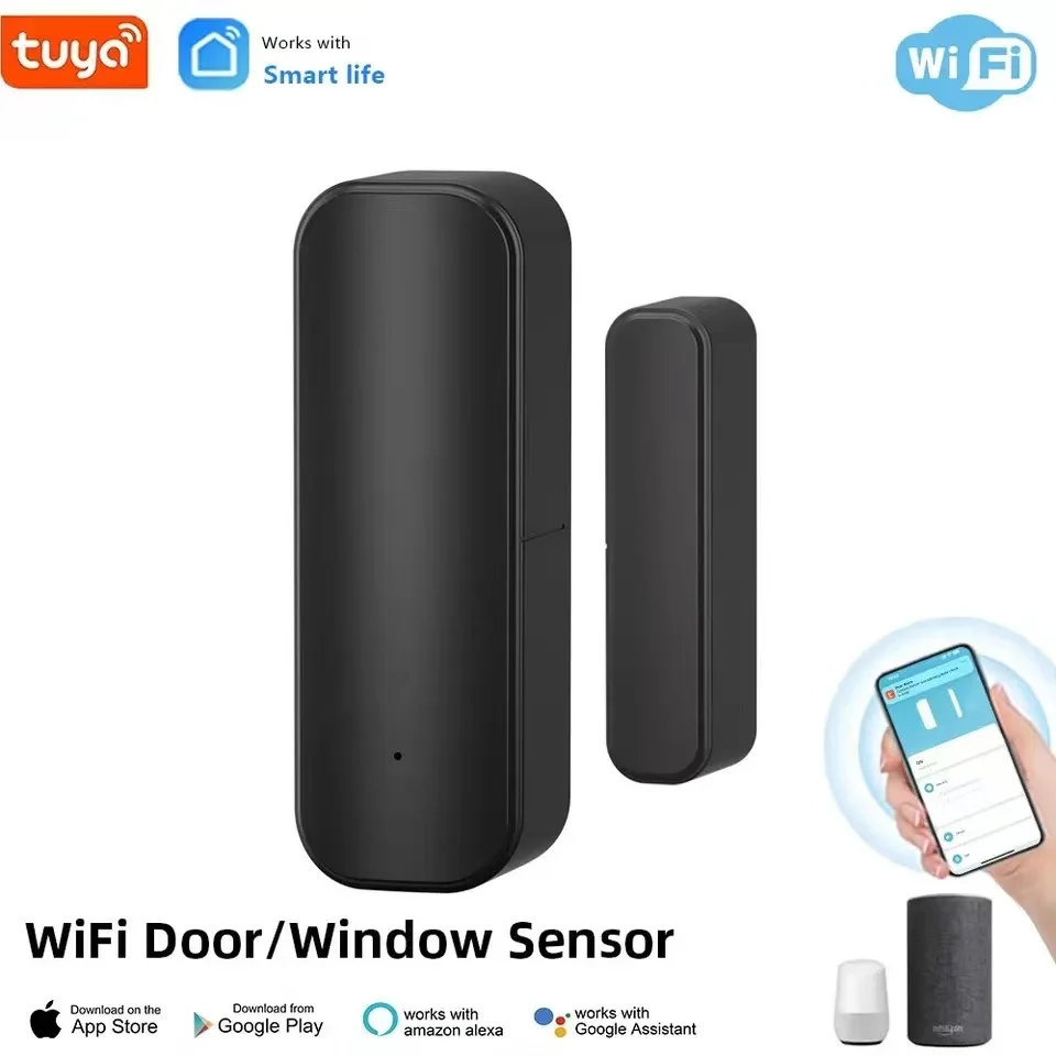 Tuya WiFi Smart Door Sensor Door Open Closed Detectors Smart Home Security Protection Alarm System Voice for Alexa Google