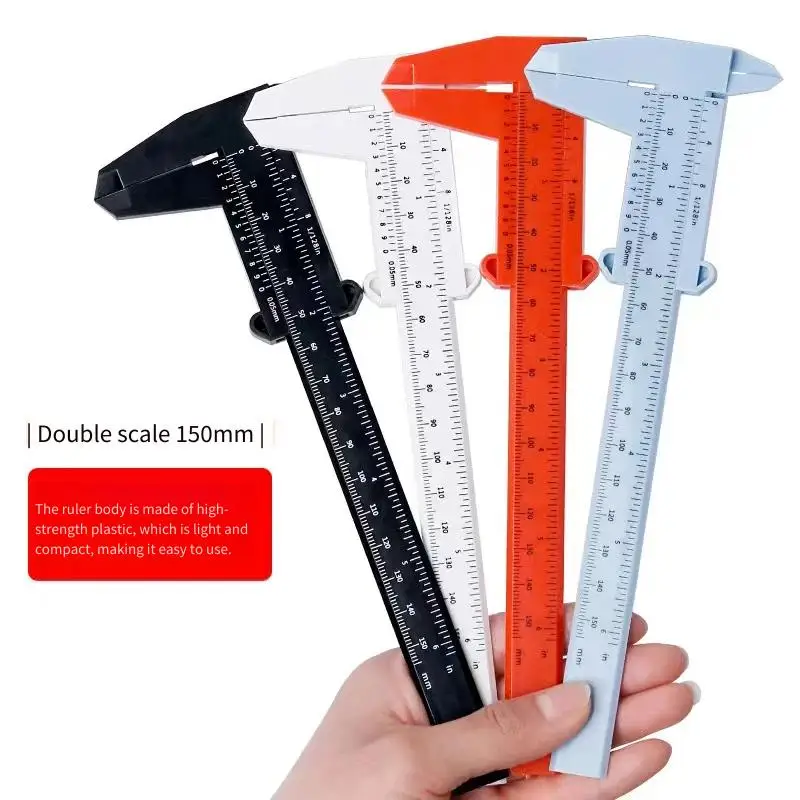 Calibrador Vernier, Calibrador de Plástico, Calibrador Vernier de Plástico, Calibrador para Estudiantes, Especificaciones de Herramienta de Medición Experimental 0-150 mm