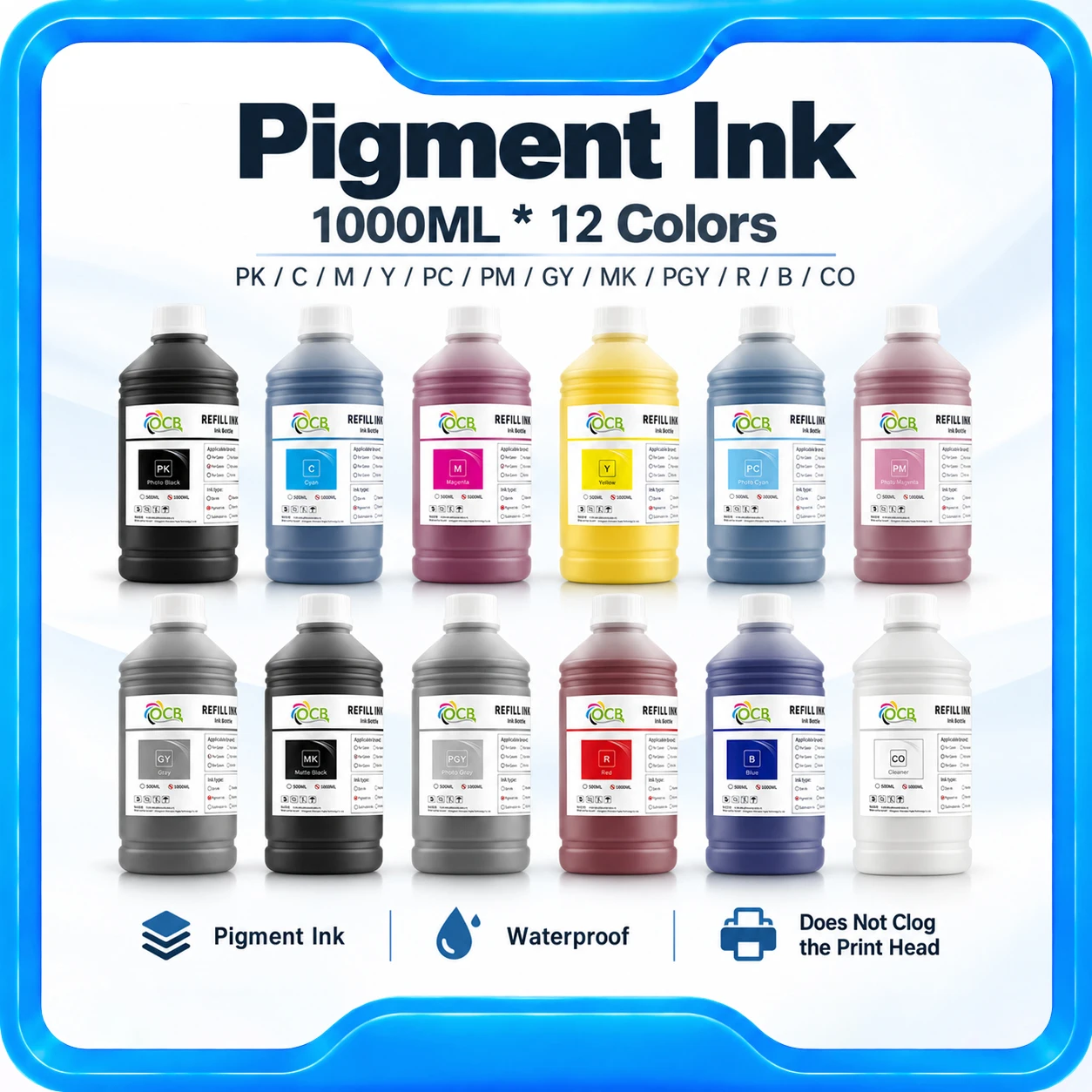 1000ml Pigment Ink for Canon PFI-1700 57 for Canon ImagePROGRAF Pro 1000 For Canon Pro 2000 4000 6000 4000s 6000s 6100s Printher