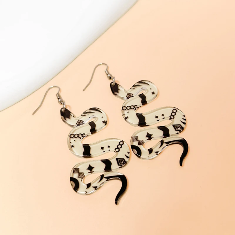 1 Pair Transparent Snake Drop Earrings Creative Acrylic For Woman Gothic Style Jewelry Holiday Gifts image 5