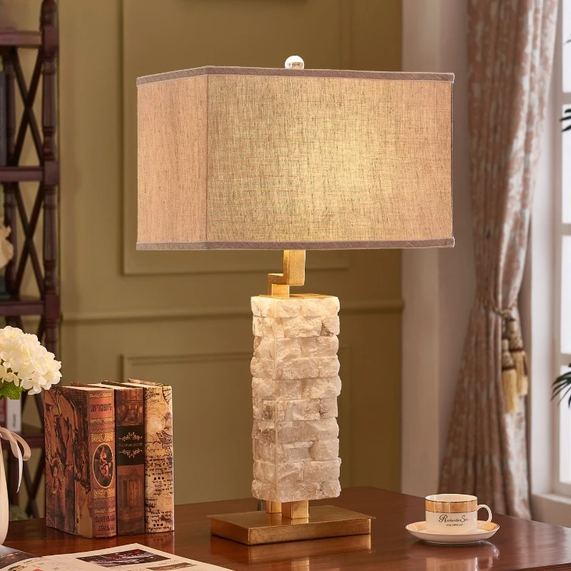 Modern wabi sandstone decorative table lamp ambient with bedroom bedside lamp
