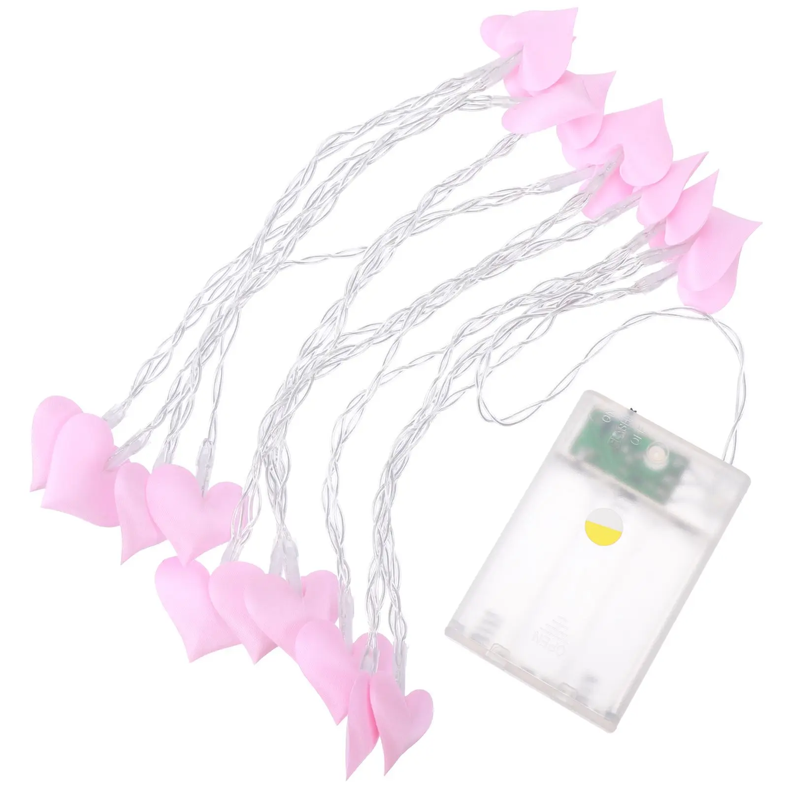 2 Set Heart Shaped String Lights Operated Fabric Decorative Romantic LED Light Valentine Day Room Lighting