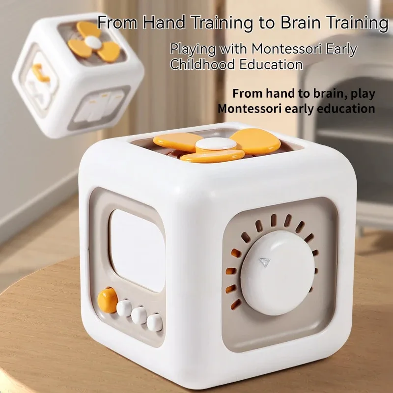 صندوق بستة جوانب للأطفال مشغول المكعب السحري لعبة مونتيسوري لعبة تعليمية في مرحلة الطفولة المبكرة للأطفال في عيد الهالوين وعيد الميلاد