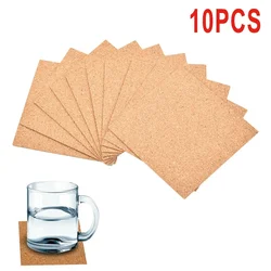 10 Pack Cork Coaster Square Cork Mat Thick 1 Mm  Insulation Cork DIY Backing Sheets For Party Coaster Home Bar Decor Supplies