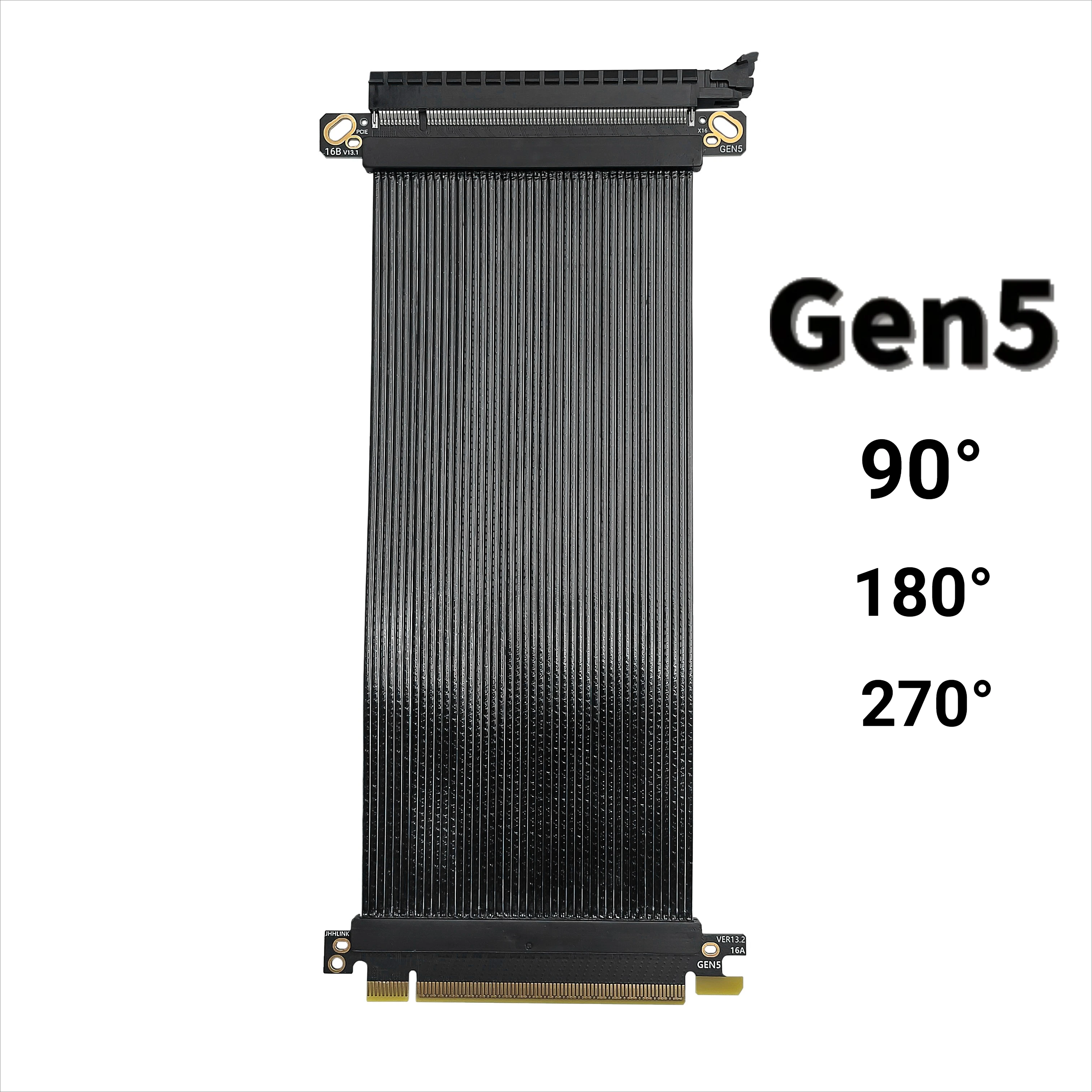 

64GB/S Full Speed 5.0 PCIE X16 Riser Cable Graphics Card 90° 180° Extension Adapter GPU PCI Express Gen5 Riser Shielded Extender