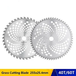 10 Inch 255x25.4mm Alloy Brush Cutter Saw Blade  Garden Tool Replacement  Cutting Disc  Lawn Mower Grass Trimmer Blade