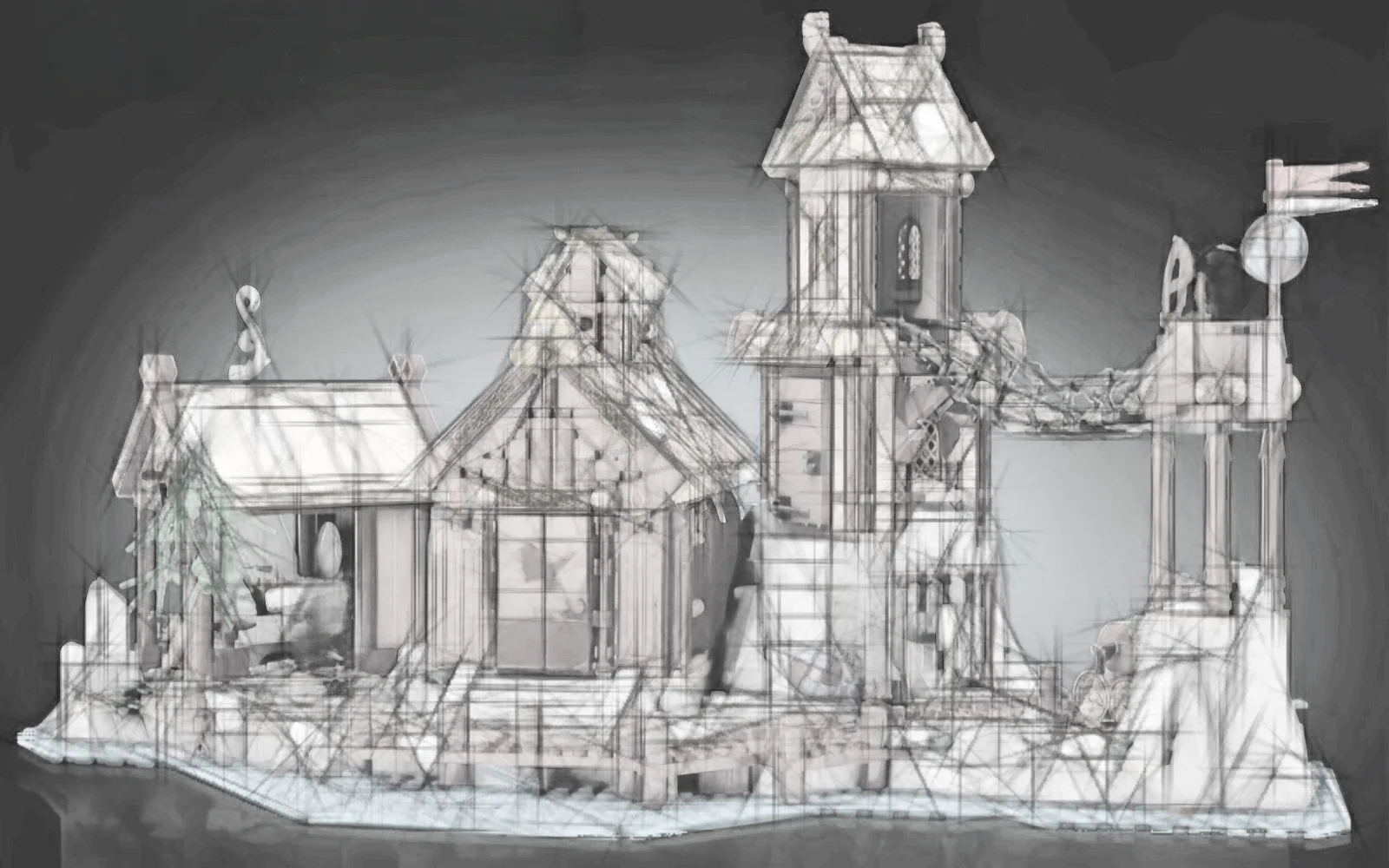 Nouveau modèle de village en brique de construction Moc créatif médiéval, technologie, bloc de construction modulaire, cadeau de noël pour enfants