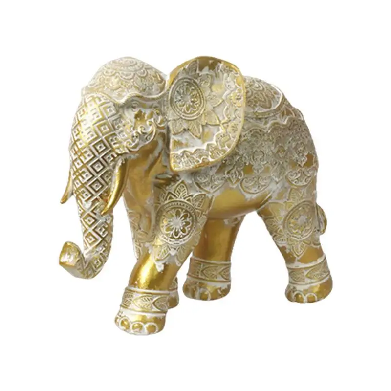 Elephant Statue Decor Feng Shui Statue Resin Elephant Figurine Home Decor Elephant Gifts For Women Mom Men Dad