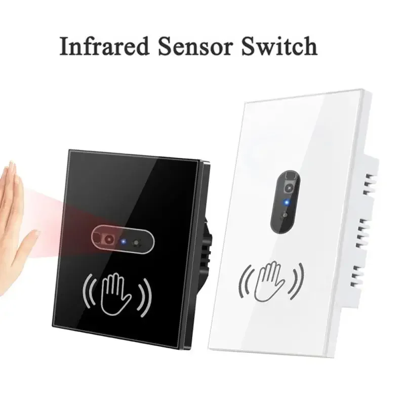 Smart Wall Light Switch Infrare IR Sensor No Needed Touch EU US 220V 110V 10A Glass Screen Panel Electrical Power On Off Lamp