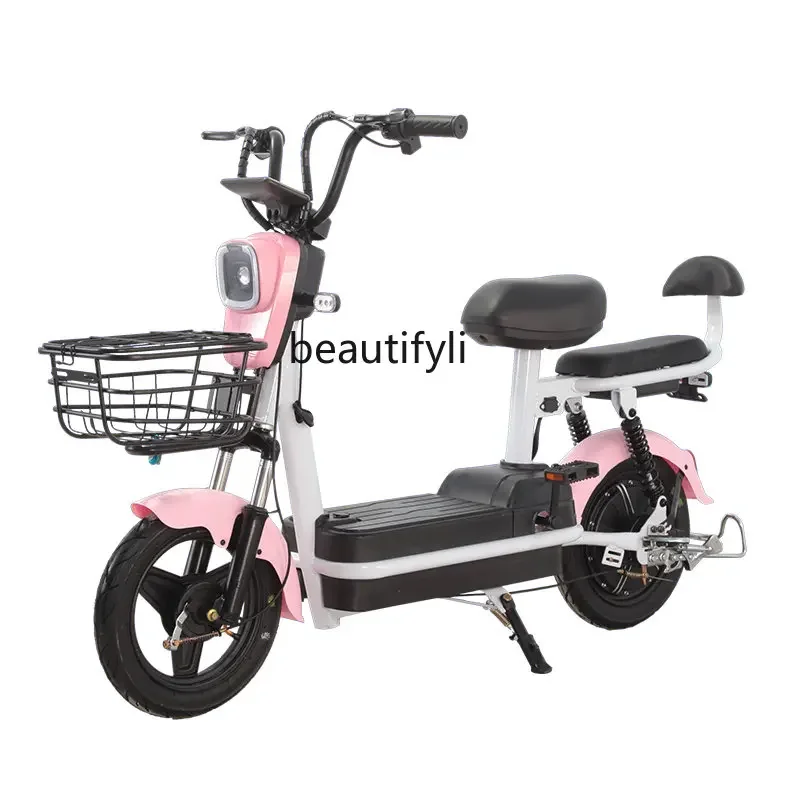 yj Electric Car Girls\' Small Electric Bicycle Adult Electric Motorcycle   Power Battery Car