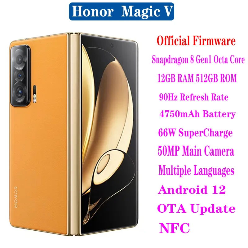 Original Official New Honor Magic V 5G Folded Screen SmartPhone Snapdragon 8 Gen1 6.45