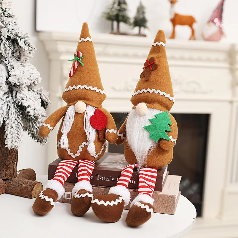 

Gingerbread Man Gnomes Plush Doll Kids Xmas Gift Halloween Christmas Tree Home Decorations Bedroom Desk Accessories Ornaments