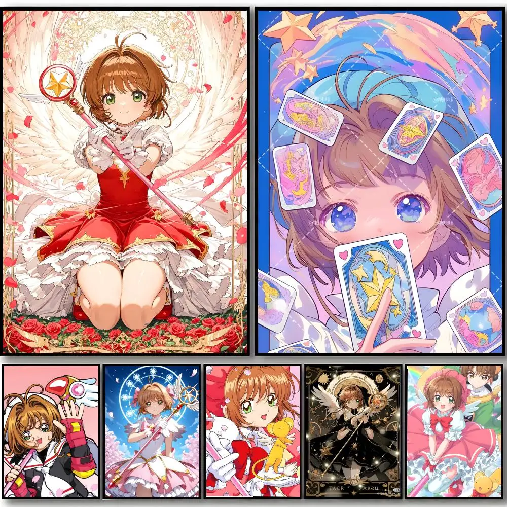 Anime C-Cardcaptor Sakura Poster Self-adhesive Art Waterproof Sticker Coffee House Dorm Room Wall Decor