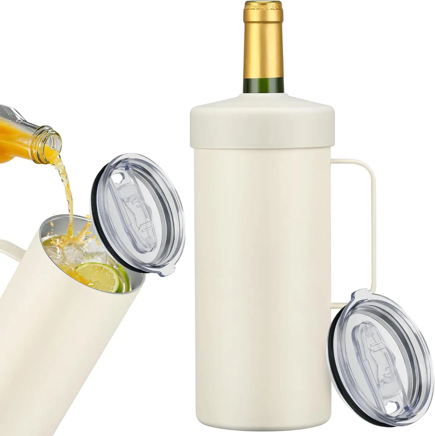 

Термокружка-охладитель для вина IcelCooler 42 унции - подарок для любителей вина, 2-в-1, из нержавеющей стали, с вакуумной изоляцией