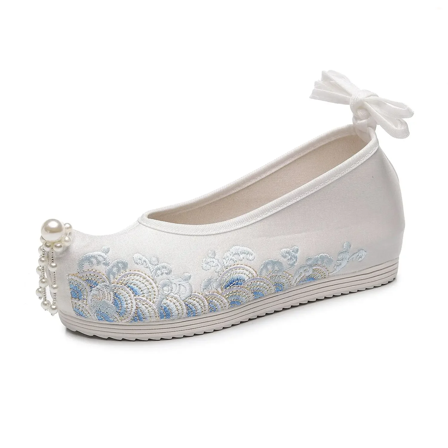 Damskie buty Hanfu w nowym stylu Starożytne haftowane wewnętrzne zwiększenie Tradycyjne buty materiałowe Buty na platformie