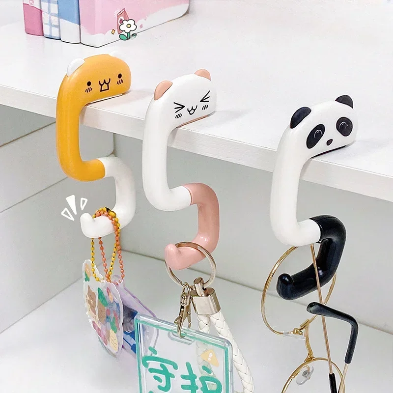 Cute Bag Hook Cartoon Table Side Bag Rack Folding Bag Hook Hanger Handbag Holders Foldable Table Hook Office Desk Accessories