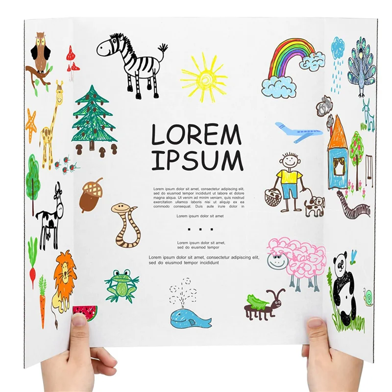 Lavagna per poster a tre ante XB-8 pezzi, lavagna bianca viene fornita con accessori adesivi, tavole per presentazioni in ondulato M