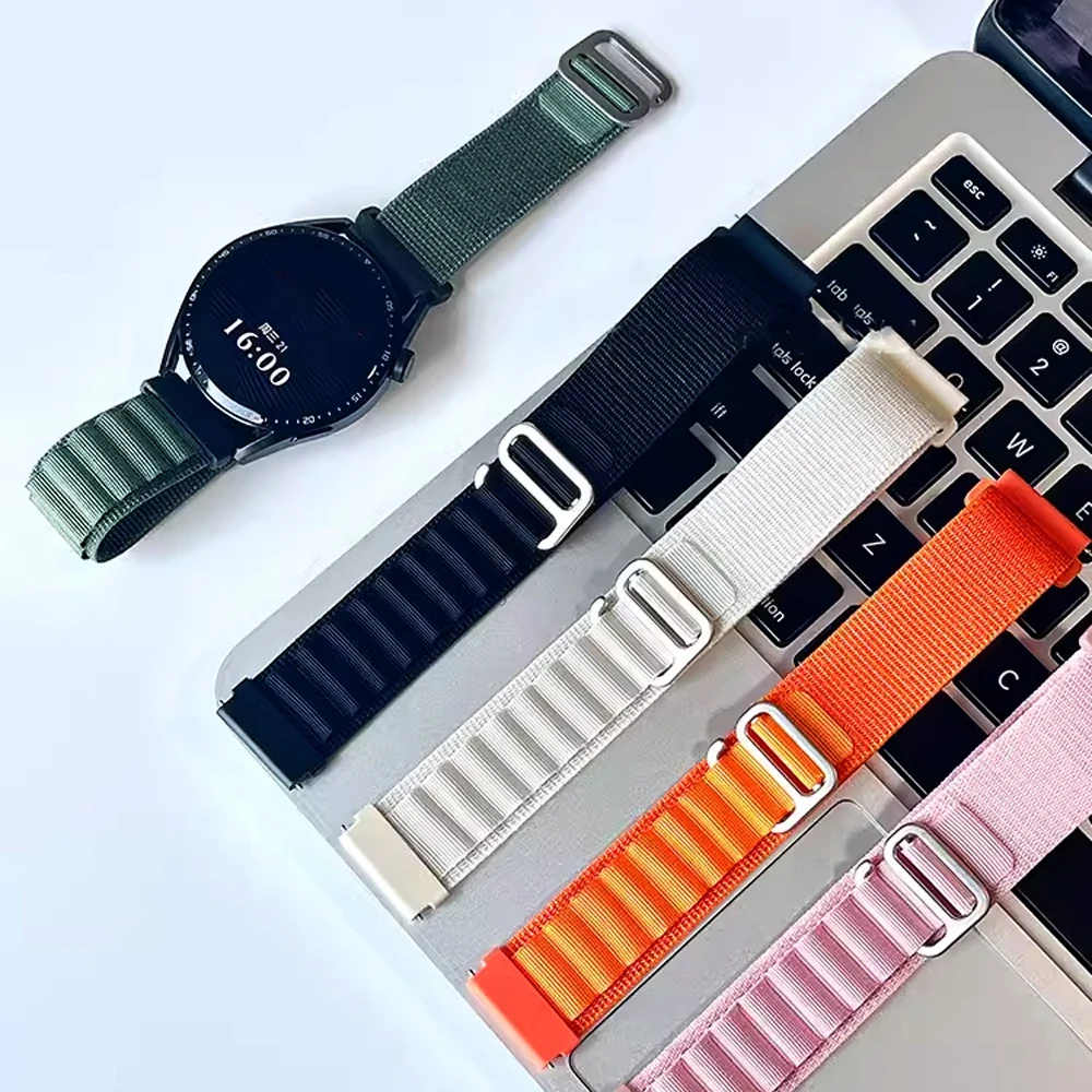 20/22mm Band for Samsung Galaxy watch 7/6/4/5/Pro/classic/gear s3 44mm 40mm Nylon Alpine bracelet correa HUAWEI GT 2e 3 4 Straps