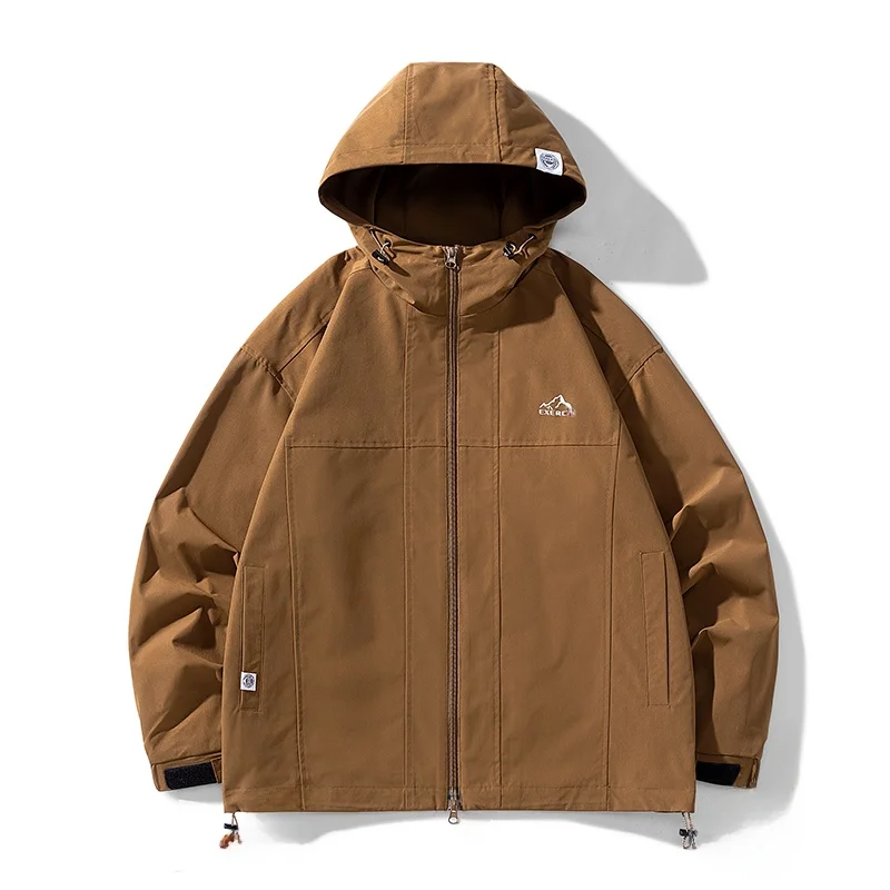 

Men's Outdoor Windproof Waterproof Workwear Jaet Hooded Coat Casual Loose Fit Spring Summer Autumn Faionable Brand HE