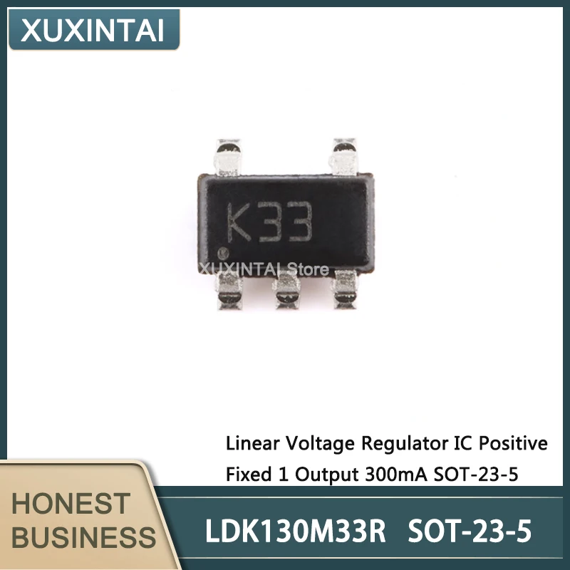 50Pcs/Lot  New Original  LDK130M33R  LDK130  Linear Voltage Regulator IC Positive Fixed 1 Output 300mA SOT-23-5