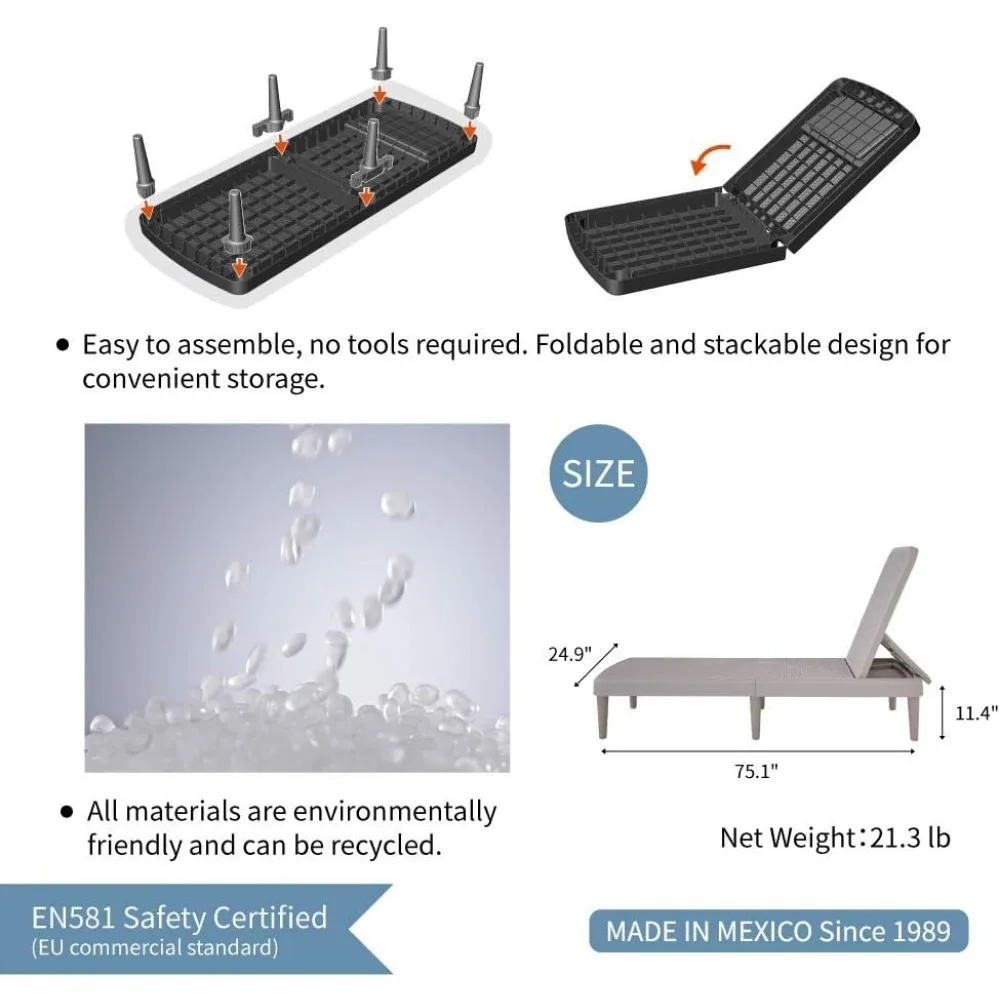 Sonnenliege aus Rattan – Weiß