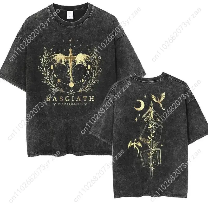 

Basgiath War College Retro Tee Man Woman High Quality Vintage T Shirt Cotton Short Sleeves Fashion T-shirt Soft Breathable Tops