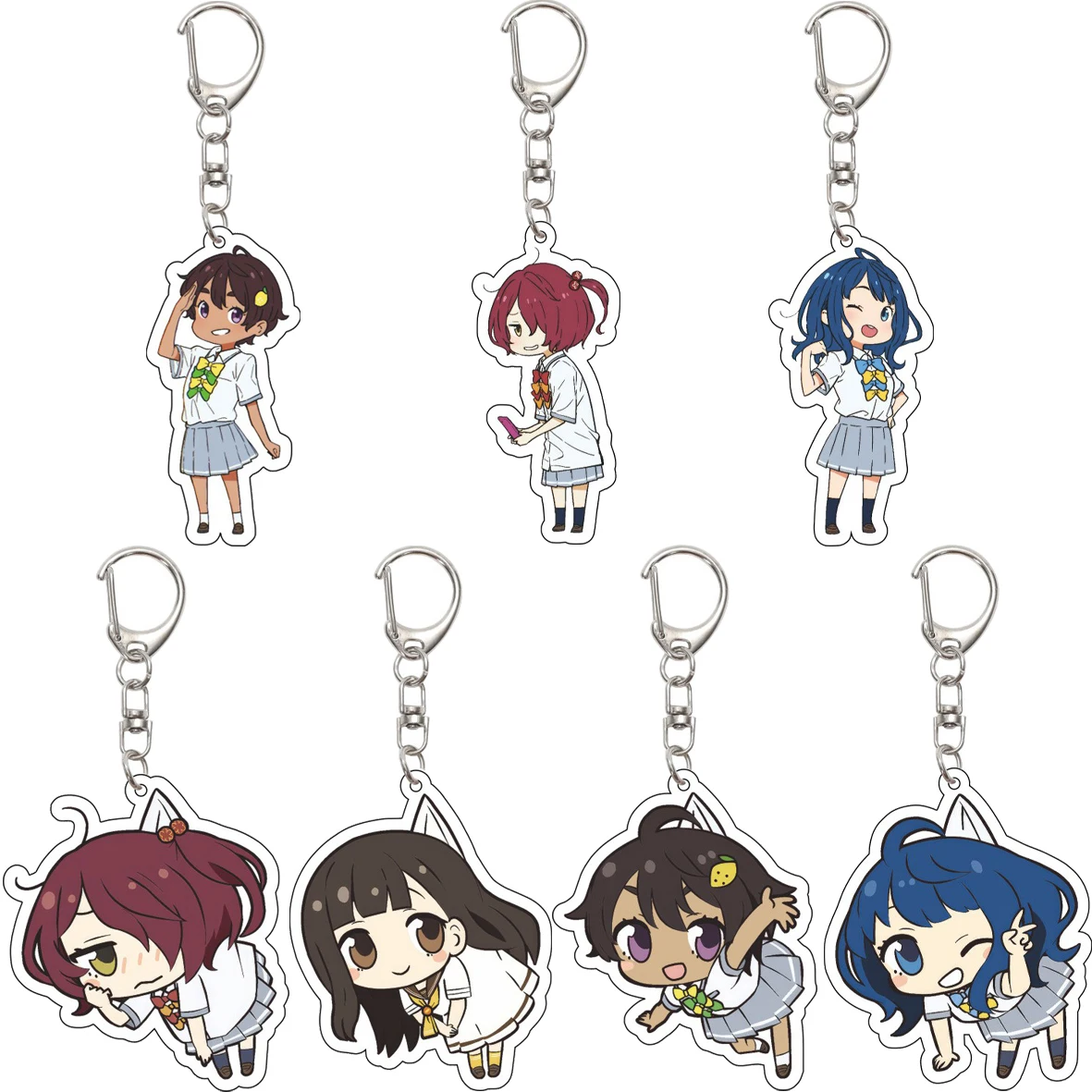 55MM Anime Makeine: Zu viele verlierende Heldeninnen! ‌ ‌   Anna Yanami Yakishio Remon Komari Chika Acryl-Schlüsselanhänger, süße Weihnachtsgeschenke