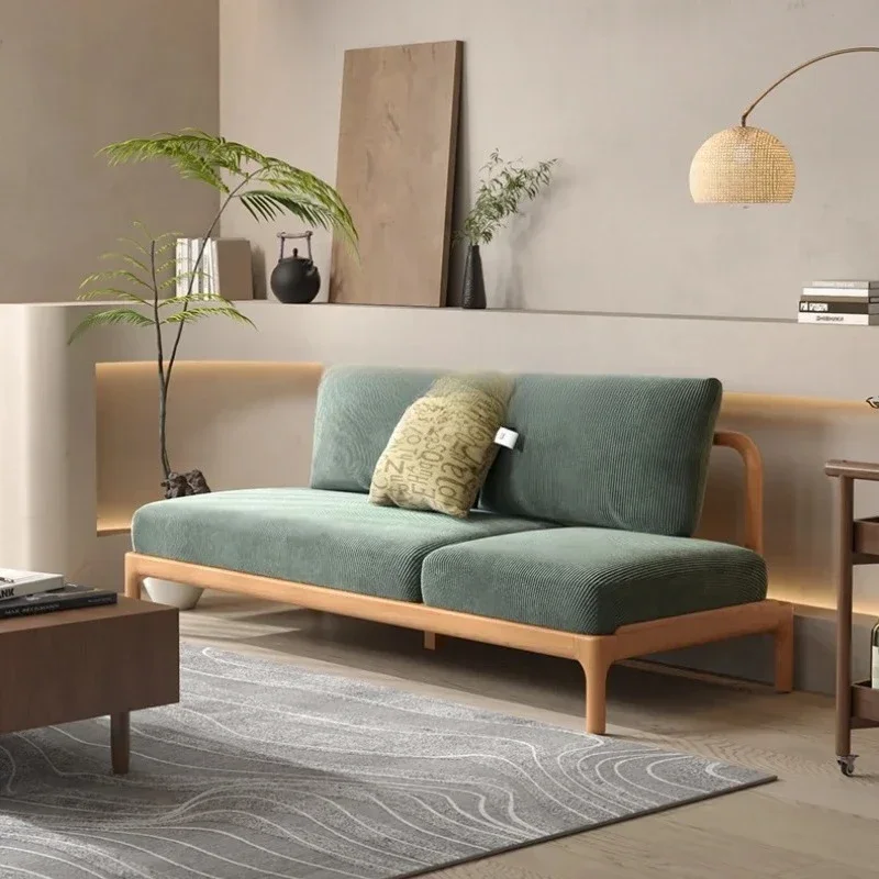 

A50 Sofa bed folding dual-purpose small apartment solid wood living room sitting and lying integrated fabric sofa