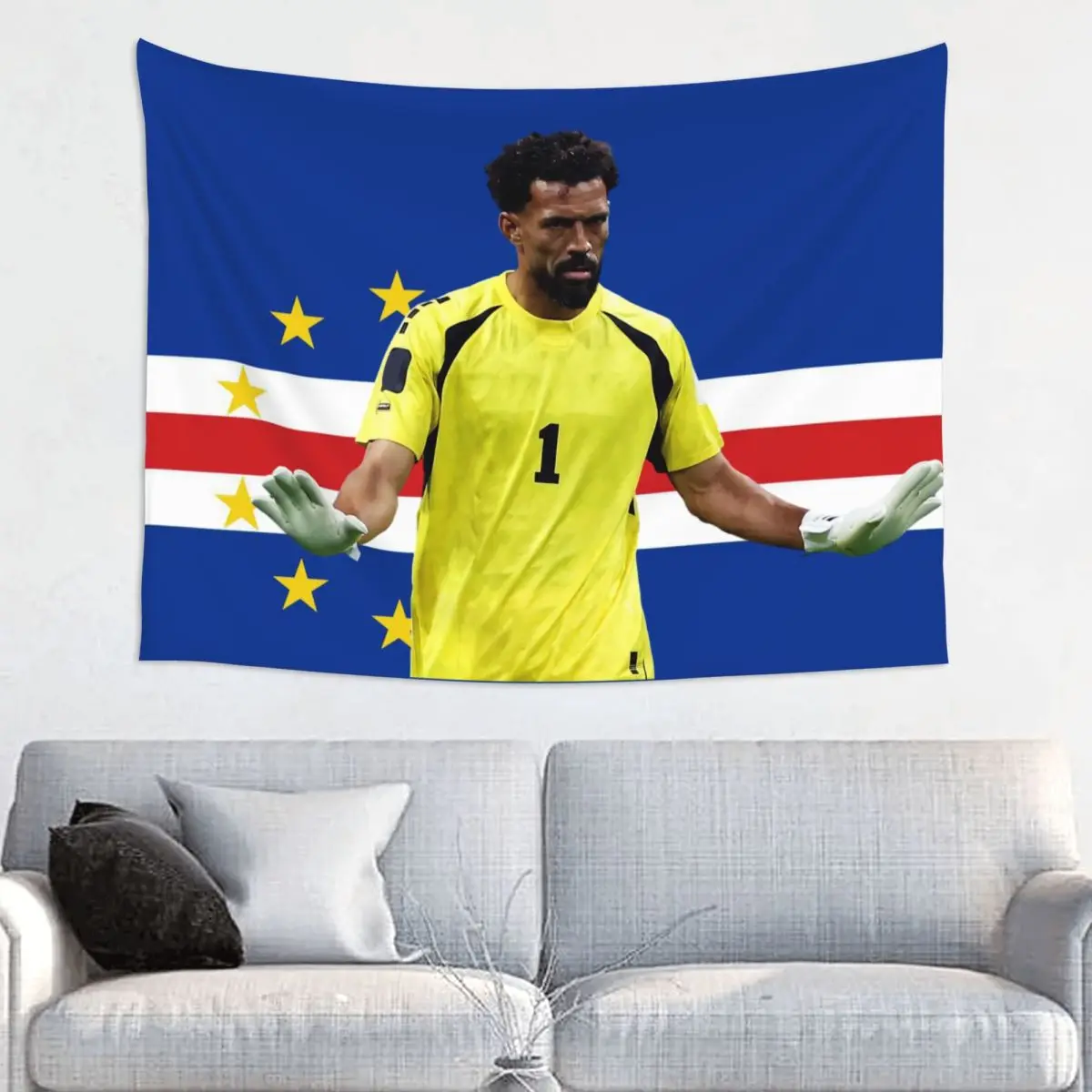 Celebrate Vozinha Hero Tapestry Hippie Polyester Wall Hanging Football Soccer Room Decor Yoga Mat Mandala Wall Blanket