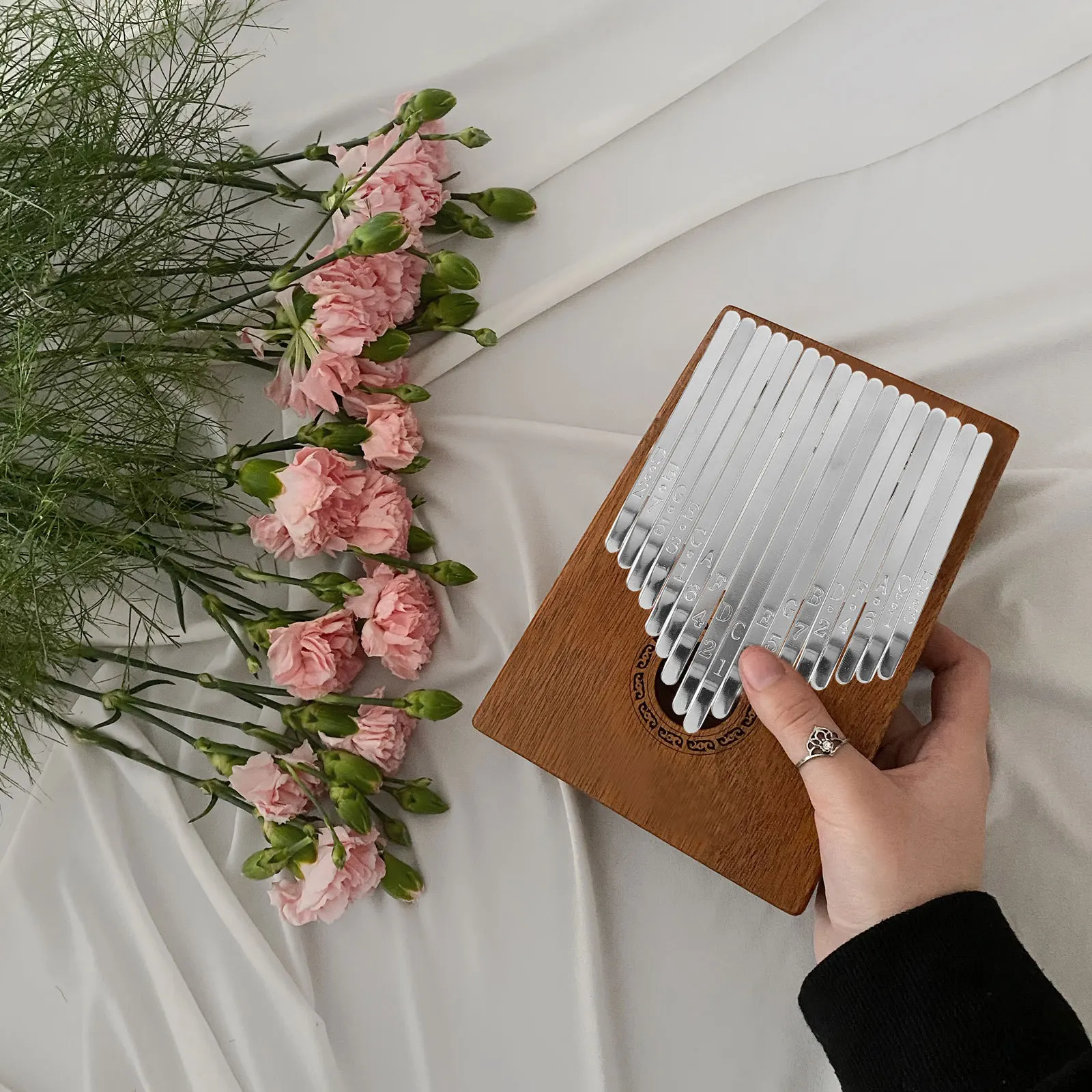 

1Set DIY Kalimba Accessories Full 17-Tone Thumb Piano Assembly Kit Simple DIY Homemade Thumb Piano Musical Instrument Parts